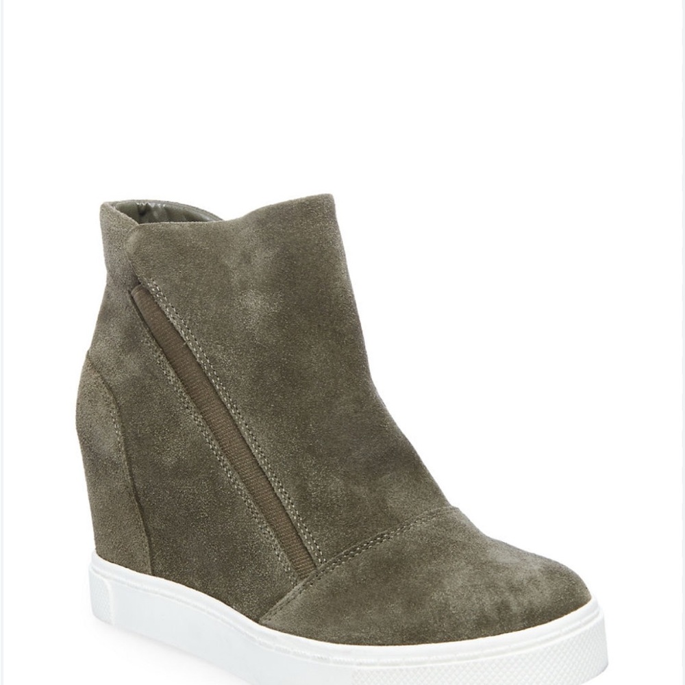 Steve Madden Olive Green Suede Wedge Sneaker Boot